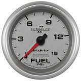 Autometer Ultra-Lite II 2 5/8in 0-15 PSI Mechanical Fuel Pressure Gauge thumbnail 1