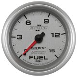Autometer Ultra-Lite II 2 5/8in 0-15 PSI Mechanical Fuel Pressure Gauge thumbnail 4