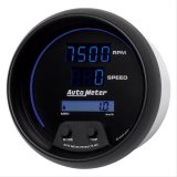 Autometer 85.7mm Black Digital 8000rpm/160mph or 260kmph Electric Tachometer/Speedometer Combo thumbnail 2