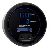Autometer 85.7mm Black Digital 8000rpm/160mph or 260kmph Electric Tachometer/Speedometer Combo thumbnail 3