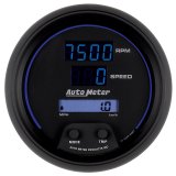Autometer 85.7mm Black Digital 8000rpm/160mph or 260kmph Electric Tachometer/Speedometer Combo thumbnail 6