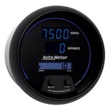 Autometer 85.7mm Black Digital 8000rpm/160mph or 260kmph Electric Tachometer/Speedometer Combo thumbnail 8