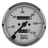 Autometer 3-1/8in Silver Bezel/White Face 120mph Mechanical In-Dash Tacho/Speedometer w/ Trip Gauge thumbnail 5