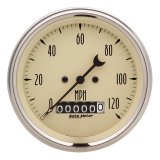 Autometer 3-3/8in 120mph Antique Beige Elec. Programmable Speedometer w/ Wheel Odometer thumbnail 2