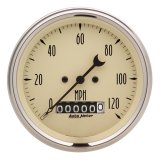 Autometer 3-3/8in 120mph Antique Beige Elec. Programmable Speedometer w/ Wheel Odometer thumbnail 3