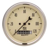 Autometer 3-3/8in 120mph Antique Beige Elec. Programmable Speedometer w/ Wheel Odometer thumbnail 8