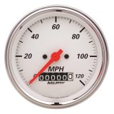 Autometer Arctic White 3-3/8in Electric Speedometer with Wheel Odometer/ 2-1/16in Oil Pressure thumbnail 1