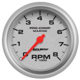 Autometer Marine Silver 3-3/8in 8k RPM Tachometer thumbnail 3