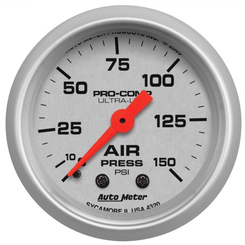 Autometer Ultra-Lite 2-1/16in 0-150 PSI Mechanical Air Pressure Gauge