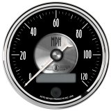 Autometer Prestige Series Black 3-3/8in 120mph Electric Programmable Speedometer w/LCD Odometer thumbnail 1