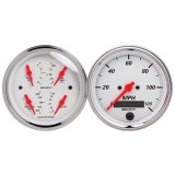 Autometer Arctic White 3-3/8in Kit Box w/Elec Speedo Elec Oil Press, Water Temp, Volt, Fuel Level thumbnail 5