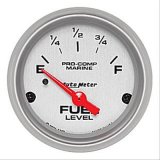 Autometer Marine White Gauge 2-1/16in Electric Fuel Level Gauge thumbnail 2