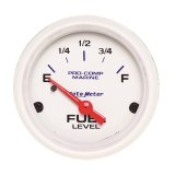Autometer Marine White Gauge 2-1/16in Electric Fuel Level Gauge thumbnail 3