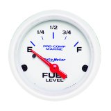 Autometer Marine White Gauge 2-1/16in Electric Fuel Level Gauge thumbnail 4