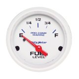 Autometer Marine White Gauge 2-1/16in Electric Fuel Level Gauge thumbnail 9