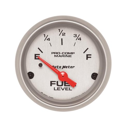 Autometer Marine Silver Ultra-Lite 2-1/16in Electric Fuel Level Gauge thumbnail 2
