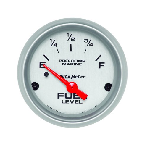 Autometer Marine Silver Ultra-Lite 2-1/16in Electric Fuel Level Gauge thumbnail 3