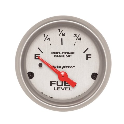 Autometer Marine Silver Ultra-Lite 2-1/16in Electric Fuel Level Gauge thumbnail 4