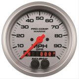Autometer Marine Silver 3-3/8in 100MPH GPS Speedometer Gauge thumbnail 1