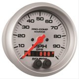 Autometer Marine Silver 3-3/8in 100MPH GPS Speedometer Gauge thumbnail 3