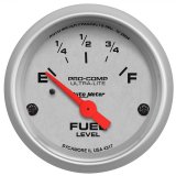 Autometer Ultra-Lite 52mm 0 OHMS Empty/30 OHMS Full Short Sweep Electronic Fuel Level Gauge thumbnail 1