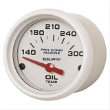Autometer Marine White Ultra-Lite 2-1/16in Electric Oil Temperature Gauge 140-300 Deg F thumbnail 2