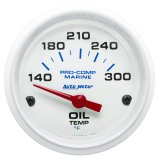 Autometer Marine White Ultra-Lite 2-1/16in Electric Oil Temperature Gauge 140-300 Deg F thumbnail 6
