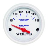 Autometer Marine White 2-1/16in 18V Electric Voltmeter Gauge thumbnail 3