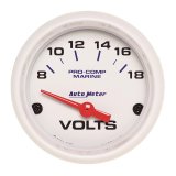 Autometer Marine White 2-1/16in 18V Electric Voltmeter Gauge thumbnail 4