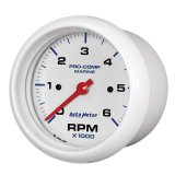 Autometer Marine White Ultra-Lite Gauge 3-3/8in Tachometer 6K RPM thumbnail 5