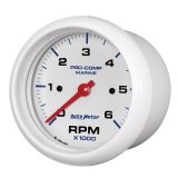 Autometer Marine White Ultra-Lite Gauge 3-3/8in Tachometer 6K RPM thumbnail 7
