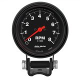 Autometer Black 2-5/8 inch 8000 rpm Tachometer Mini Tach Gauge thumbnail 1