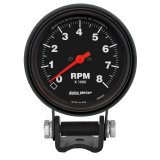 Autometer Black 2-5/8 inch 8000 rpm Tachometer Mini Tach Gauge thumbnail 4