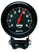 Autometer Black 2-5/8 inch 8000 rpm Tachometer Mini Tach Gauge thumbnail 8