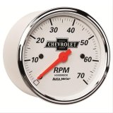 Autometer Arctic White GM 3-1/8in 7000RPM 4, 6, 8 Cyl Electrical Tachometer Gauge thumbnail 1
