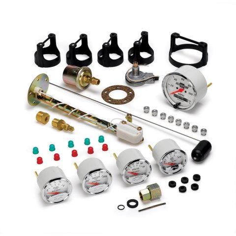 Autometer Arctic White GM 5 Pc Kit Box w/ Elec Speedo, Elec Oil Press, Water Temp, Volt, Fuel Level thumbnail 3