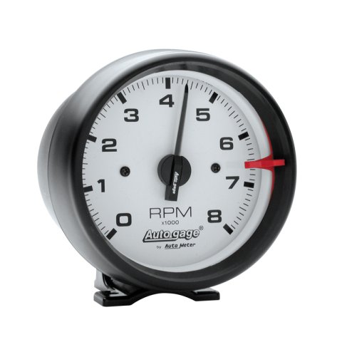 Autometer Autogage 3-3/4in Black with White Face 8,000 RPM Pedestal Mount Tachometer thumbnail 2