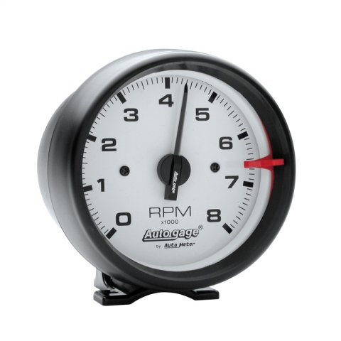 Autometer Autogage 3-3/4in Black with White Face 8,000 RPM Pedestal Mount Tachometer thumbnail 3