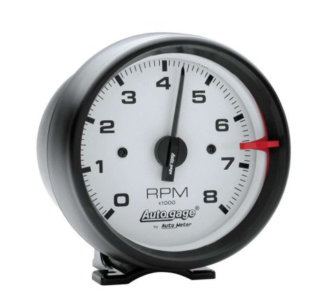 Autometer Autogage 3-3/4in Black with White Face 8,000 RPM Pedestal Mount Tachometer thumbnail 8