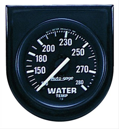 Autometer AutoGage 52.4mm Mechanical 100-280 Deg F Water Temp Gauge - Black