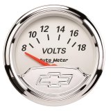 Autometer Chevy Vintage 2in 8-18 Volts Short Sweep Electronic Voltmeter Gauge thumbnail 2