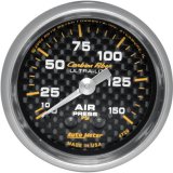 Autometer Carbon Fiber 52mm 150 PSI Mechanical Air Pressure Gauge thumbnail 1