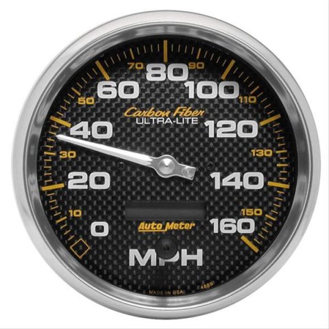 Autometer Carbon Fiber Series 5-inch 160 MPH Elec. Programmable Speedometer thumbnail 1