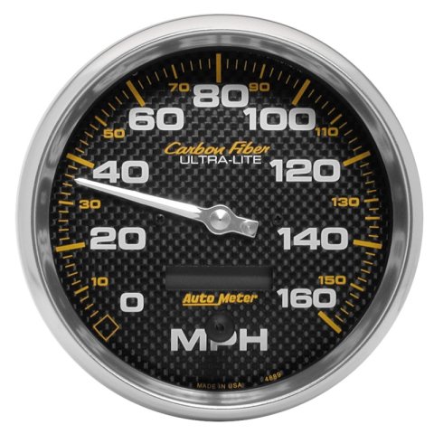 Autometer Carbon Fiber Series 5-inch 160 MPH Elec. Programmable Speedometer thumbnail 3