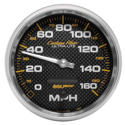 Autometer Carbon Fiber Series 5-inch 160 MPH Elec. Programmable Speedometer thumbnail 4