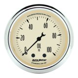 Autometer Antique Beige 52.4mm 0-100 PSI Mechanical Oil Pressure Gauge thumbnail 3