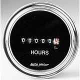 Autometer Traditional Chrome 52mm 100k Short Sweep Electronic Hourmeter thumbnail 2