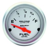 Autometer Ultra-Lite 52mm 73 OHMS Empty/10 OHMS Full Short Sweep Electronic Fuel Level Gauge thumbnail 2