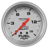 Autometer Ultra-Lite 2 5/8inMechanical Fuel Pressure Gauge 15psi thumbnail 2