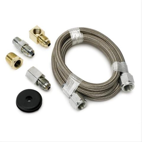 Autometer #4 Braided SS Line (-4AN) 3ft 1/8in NPT Fittings thumbnail 1